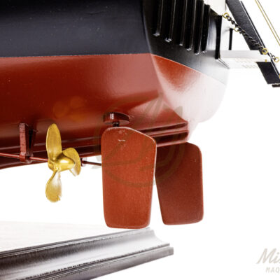 Maquette de la Calypso - Navire d'exploration du Commandant Cousteau - Maquette en bois, Montée, Prête à Exposer