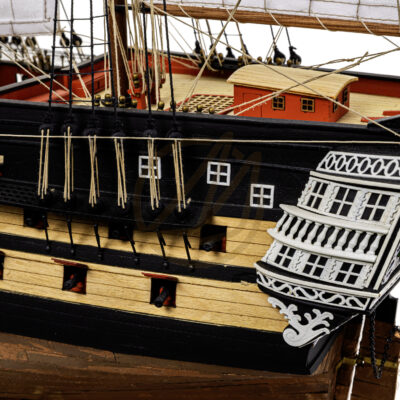 Maquette du Bucentaure - Vaisseau-Amiral Français au cours de la Bataille de Trafalgar 1805 - Maquette en bois Montée, Prête à Exposer - Qualité Musée