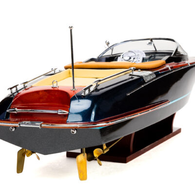 Maquette Aquariva Bleu de Riva 70cm · Bateau Déjà Monté Haut de Gamme en Bois · Mistral Maquettes · Inspiré de l'Aquariva de Riva.