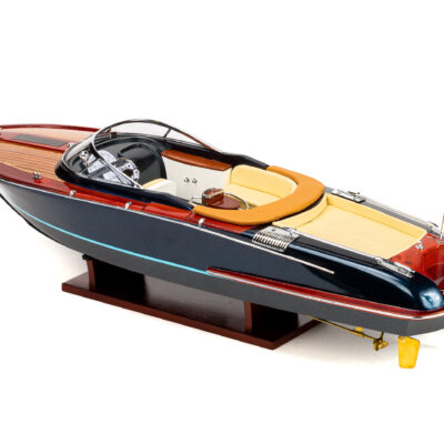 Maquette Aquariva Bleu de Riva 70cm · Bateau Déjà Monté Haut de Gamme en Bois · Mistral Maquettes · Inspiré de l'Aquariva de Riva.