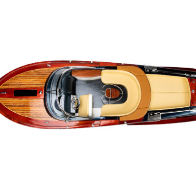 Maquette Aquariva Bleu de Riva 70cm · Bateau Déjà Monté Haut de Gamme en Bois · Mistral Maquettes · Inspiré de l'Aquariva de Riva.
