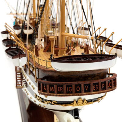 Maquette d'exposition entièrement montée - Mistral Maquettes – Amerigo Vespucci - 90 cm – vue poupe
