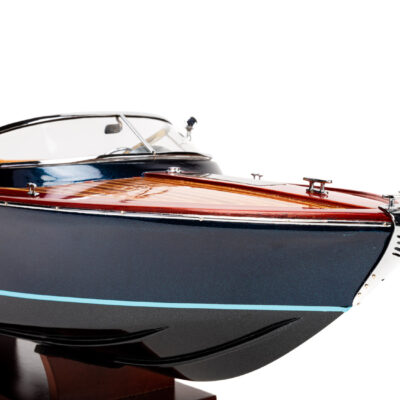 Maquette Aquariva Bleu de Riva 70cm · Bateau Déjà Monté Haut de Gamme en Bois · Mistral Maquettes · Inspiré de l'Aquariva de Riva.
