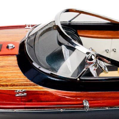 Maquette Aquariva Bleu de Riva 70cm · Bateau Déjà Monté Haut de Gamme en Bois · Mistral Maquettes · Inspiré de l'Aquariva de Riva.