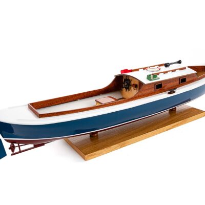 Maquette d'exposition entièrement montée – Mistral Maquettes – Pinasse du bassin d'arcachon (1/20 ème - 53 cm) - vue latérale tribord