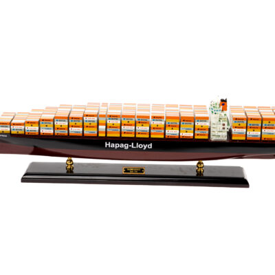 Maquette du Porte-Conteneur Colombo Express · Armé par Hapag-Lloyd · Maquette haut de gamme en bois déjà montée · Maquette de bateau décorative d'exposition · Mistral Maquettes