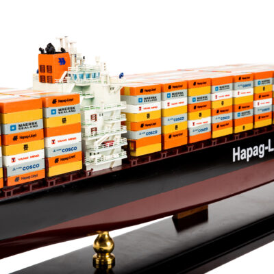 Maquette du Porte-Conteneur Colombo Express · Armé par Hapag-Lloyd · Maquette haut de gamme en bois déjà montée · Maquette de bateau décorative d'exposition · Mistral Maquettes