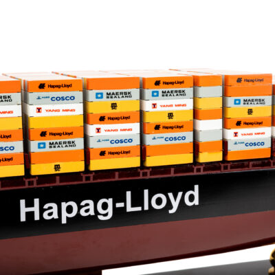 Maquette du Porte-Conteneur Colombo Express · Armé par Hapag-Lloyd · Maquette haut de gamme en bois déjà montée · Maquette de bateau décorative d'exposition · Mistral Maquettes