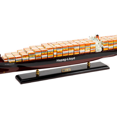 Maquette du Porte-Conteneur Colombo Express · Armé par Hapag-Lloyd · Maquette haut de gamme en bois déjà montée · Maquette de bateau décorative d'exposition · Mistral Maquettes