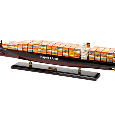 Maquette du Porte-Conteneur Colombo Express · Armé par Hapag-Lloyd · Maquette haut de gamme en bois déjà montée · Maquette de bateau décorative d'exposition · Mistral Maquettes