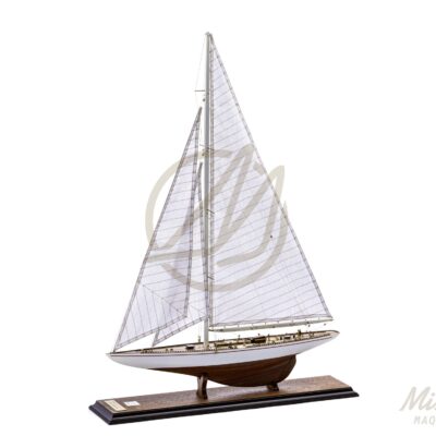 Maquette du voilier Rainbow classe J 1934 – Mistral Maquettes, qualité décorative, longueur 48 cm