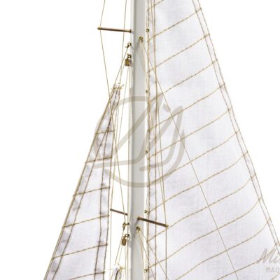 Maquette Rainbow classe J 48 cm avec voiles et gréement détaillés – Mistral Maquettes, qualité décorative