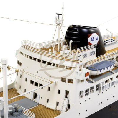 Maquette du Ferdinand de Lesseps - Paquebot en Bois - Prêt à Exposer - Série Limitée - Cabine et Cheminée
