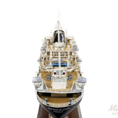 Maquette du Ferdinand de Lesseps - Paquebot en Bois - Prêt à Exposer - Série Limitée - Vue d'ensemble