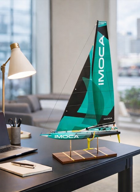 Maquette de l'IMOCA sur bureau