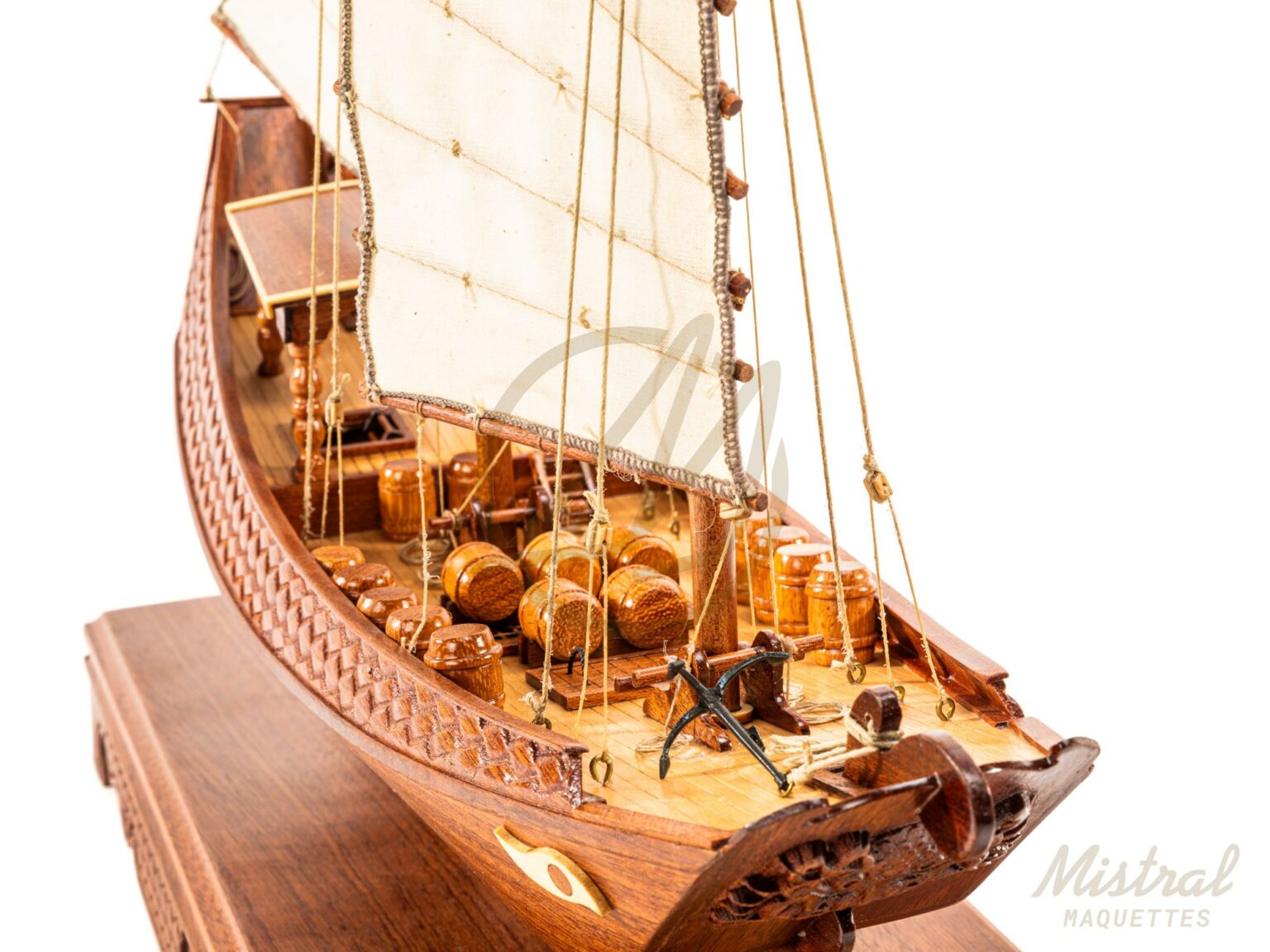 Maquette d'une Jonque Chinoise Sampan· Voilier Traditionnel Asiatique