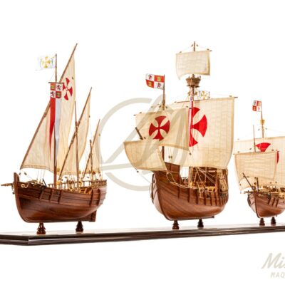 Maquette de la Santa Maria - Pinta - Nina de Christophe Colomb - Maquette de Bateau ancien en Bois - Haut de Gamme - Montée - Mistral Maquettes